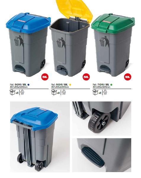 Tayg Cubo Basura Reciclaje 50 litros - Papelera Cocina para Basura  Reciclaje, Cubo Basura con Pedal y Tapa, Papelera Reciclaje